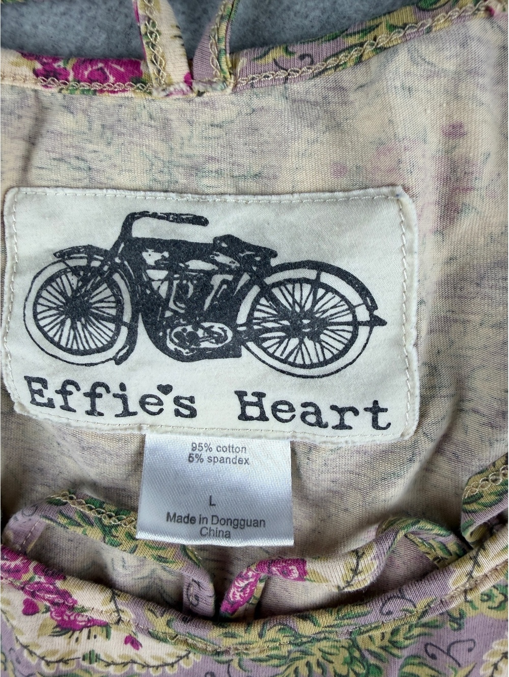 Effie's Heart Romantic Floral Pattern Cotton Blend Dress Size L - Picture 5 of 9